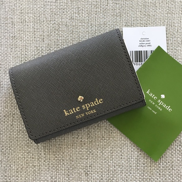 Kate Spade Mikas Pond Card Holder/Wallet Grey NWT - Picture 5 of 8